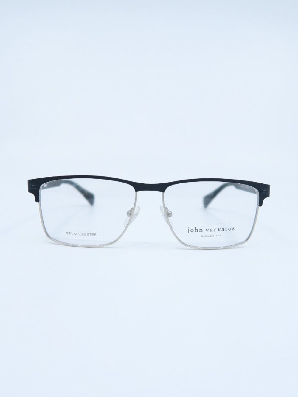 John Varvatos VJV194 55mmmm Matte Black & Silver Metal, New Men's Eyeglasses.